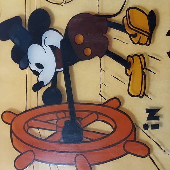 Walt Disney 70th Anniversary Mickey Mouse in Steamboat Willie Glass Hanging - Picture 3 of 8